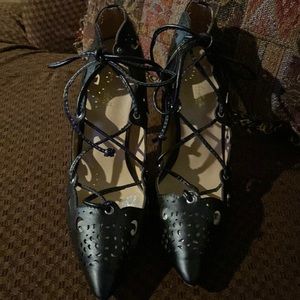 Black Lace Up High Heels